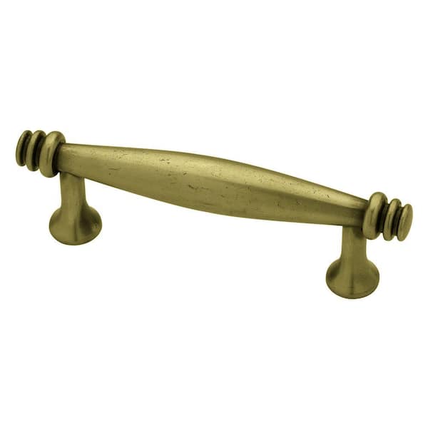 Liberty Classic Circles 3 in. (76mm) Tumbled Antique Brass Domed Ringed Ends Cabinet Drawer Pull
