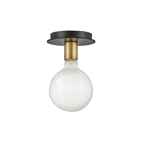 LARK Bobbie 5.5 in. 1-Light Lacquered Brass Flush Mount