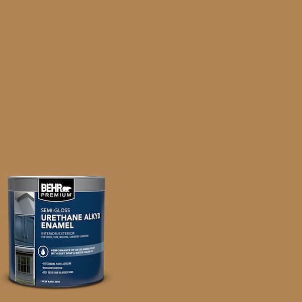 BEHR PREMIUM 1 qt. #S290-6 Golden Rice Semi-Gloss Enamel Urethane Alkyd Interior/Exterior Paint