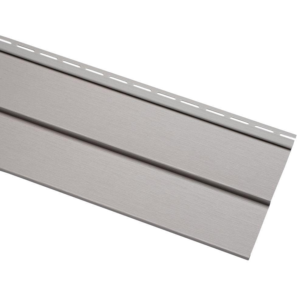 Ply Gem Progressions Double 4 in. x 150 in. Pewter Vinyl Siding