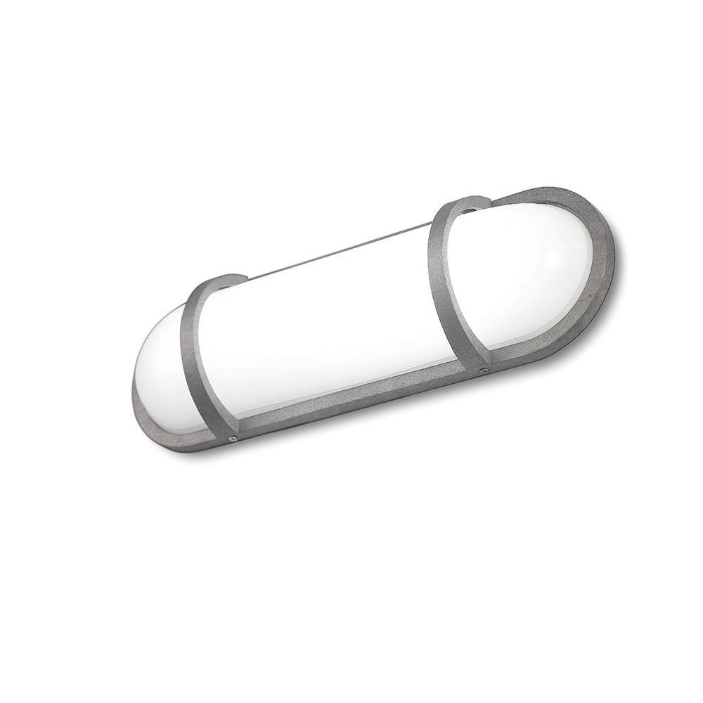 Textured Silver and White Glass LED Outdoor Wall Sconce