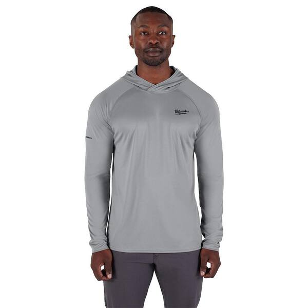 Milwaukee Men's WORKSKIN Gray X-Large Hooded Sun Shirt M550G-XL - The Home  Depot