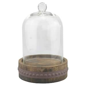 9 in. x 12 in. Rustic Brown Glass Bell Shape Cloche