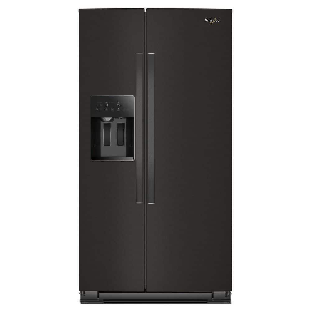 36 in. 20.85 cu. ft. Counter Depth Freestanding Side-by-Side Refrigerator in Black Stainless Finish with TruCool System