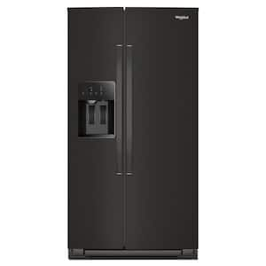 36 in. 20.55 cu. ft. Counter Depth Freestanding Side-by-Side Refrigerator in Black Stainless Finish with TruCool System