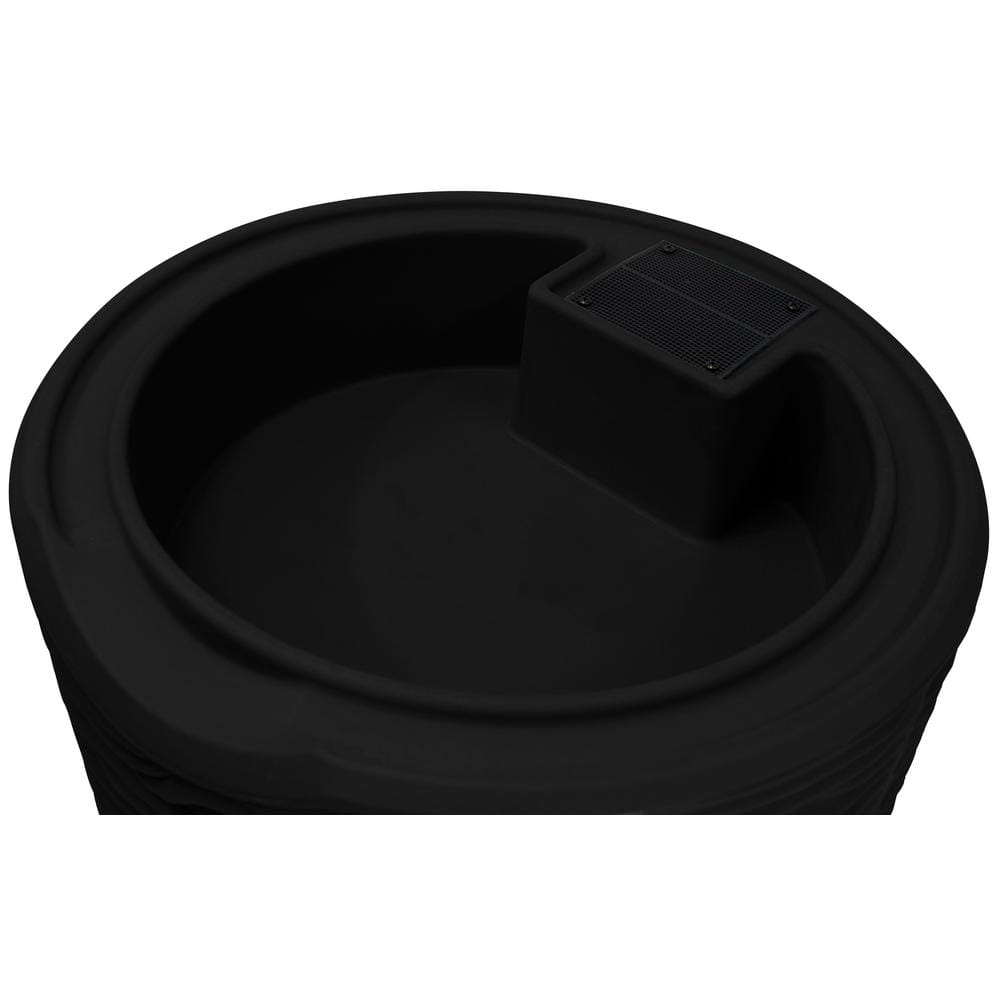 Black 50 Gallon Palm Textured Rain Barrel with Planter Top