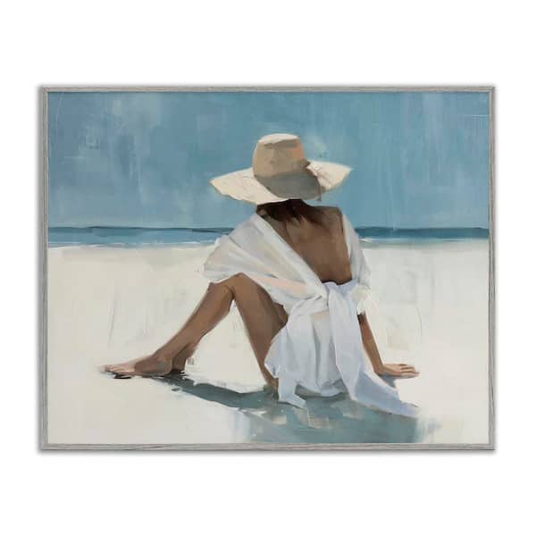 Ocean Dream Woman by Svetlana Aleynikova Gray Framed People Giclee Art Print 16 in. x 20 in.
