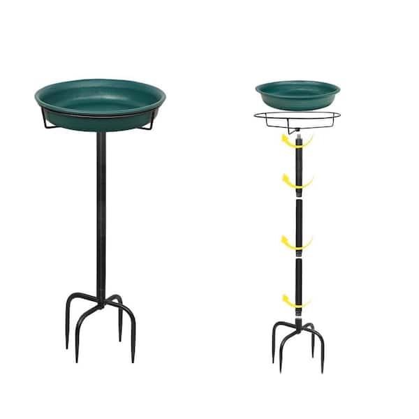 35.5 in. Metal Freestanding Birdbath Bowl Outdoor with Stake Detachable Decoration for Garden Patio Yard Lawn