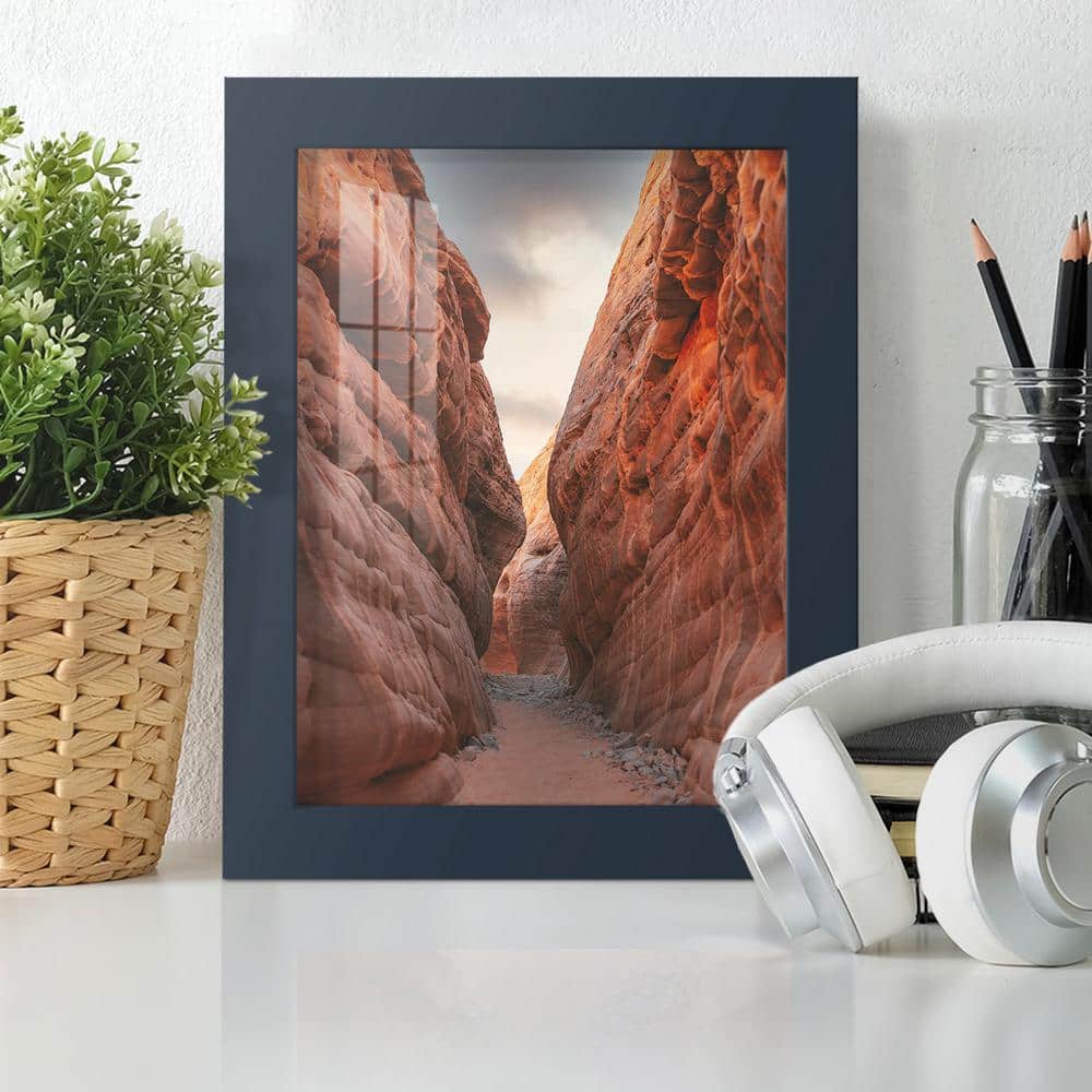 Modern Dark Blue 6" x 8" Wooden Picture Frame Set