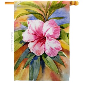 28 in. x 40 in. Hibiscus Coastal House Flag Double-Sided Decorative Vertical Flags