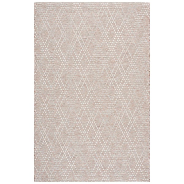 Sunset Rust/Gray 9 ft. x 12 ft. Geometric Diamond Indoor/Outdoor Area Rug