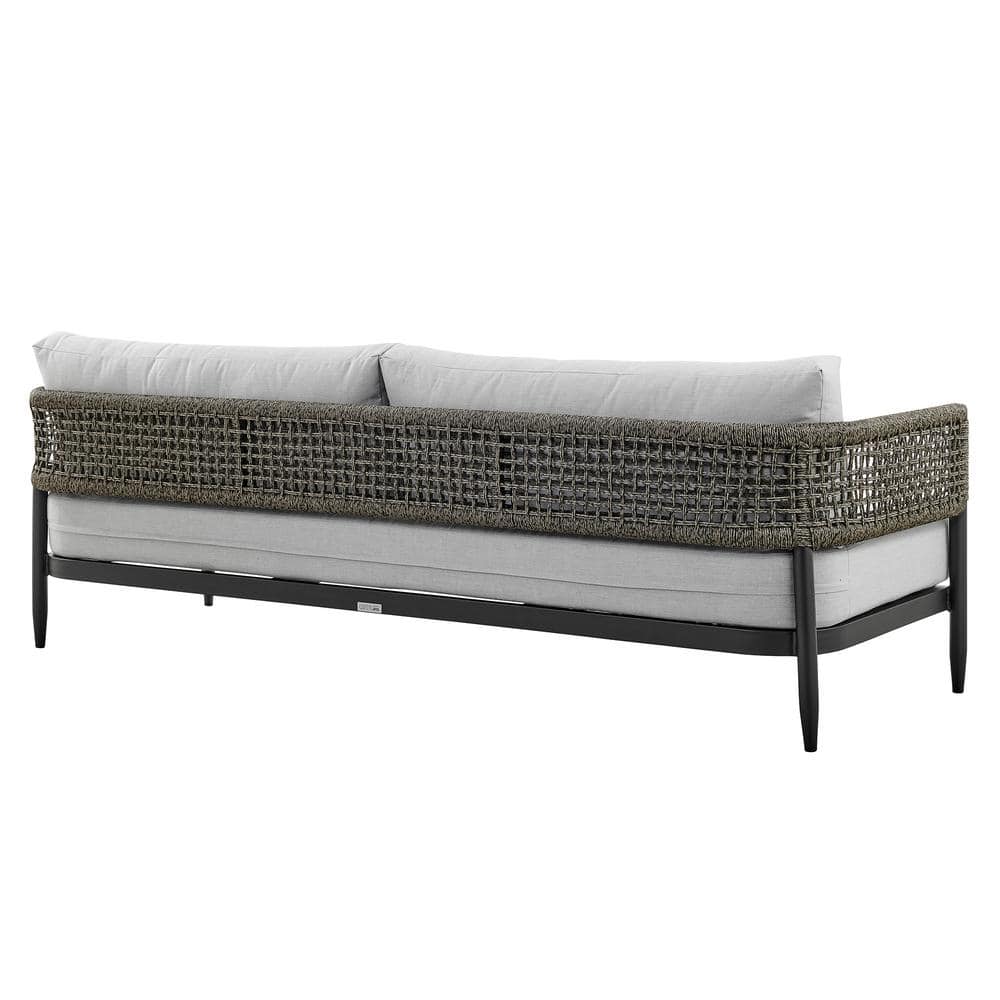 Felicia 4-Piece Black Aluminum and Rope Outdoor Seating Set