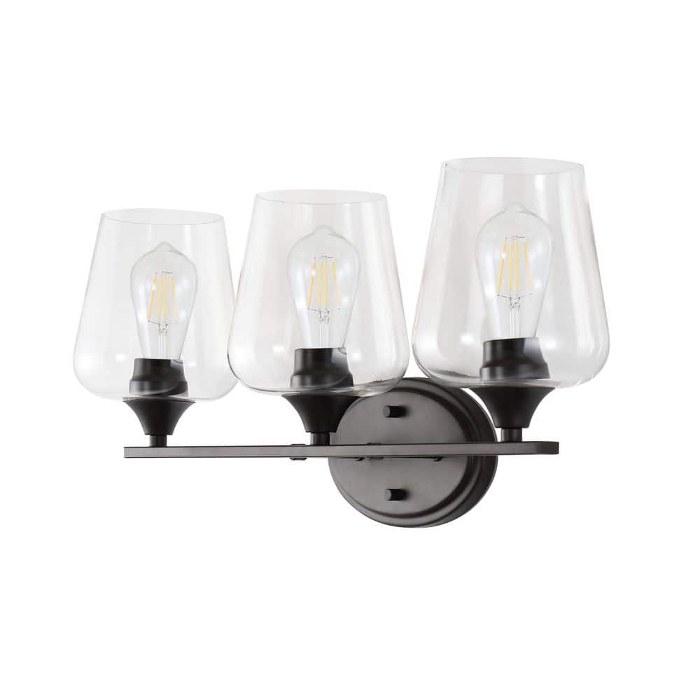 Jayne Rustic French Country 23" Oil-Rubbed Bronze 3-Light LED Vanity Light