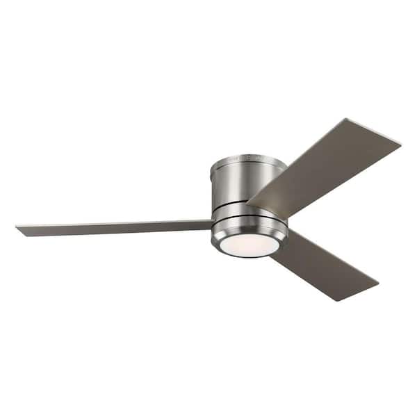 Generation Lighting Clarity Max 56 in. Indoor/Outdoor Brushed Steel Ceiling Fan