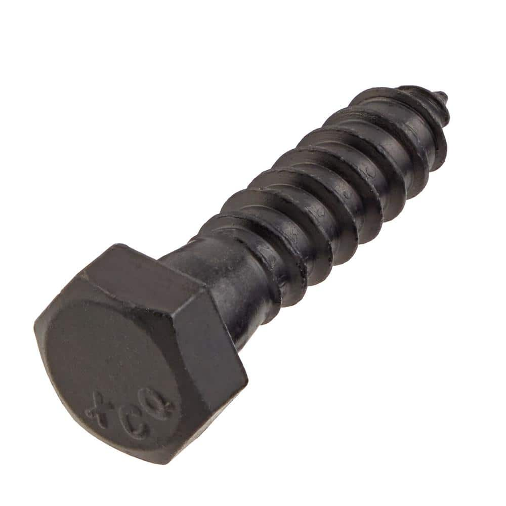 DECKMATE 1/2 in. x 2 in. Black Exterior Hex Head Lag Screw 815186 - The ...