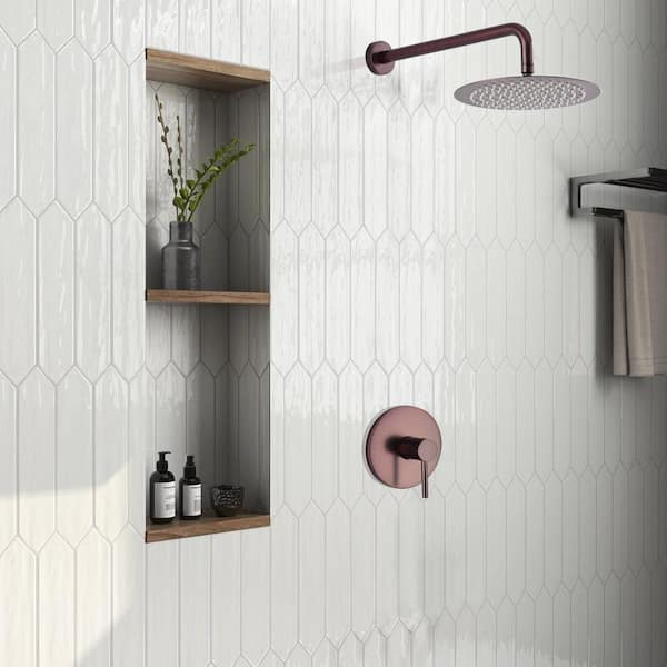 Novelty Color Single-Handle 1-Spray Round Shower Faucet in Oil Rubbed Bronze Stainless Steel Showerhead