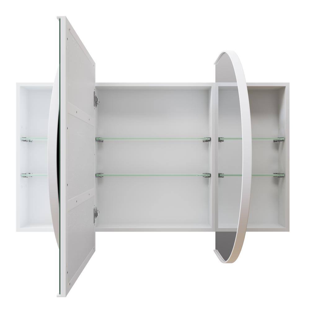 White 60" x 30" Recessed Medicine Cabinet with Adjustable Shelves