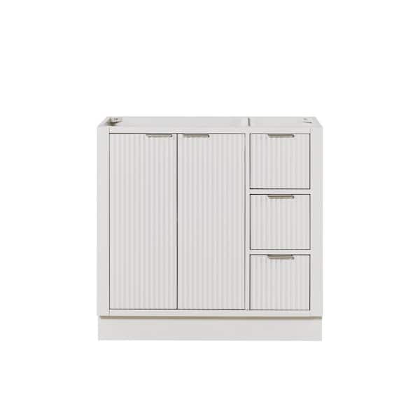 Milan 36 in. W x 21.5 in. D x 34.5 in. H Bath Vanity Cabinet without Top in Warm White