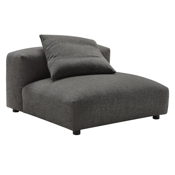MODWAY Solace 41.3 in. Armless Modular Upholstered Fabric Square Sofa in. Charcoal