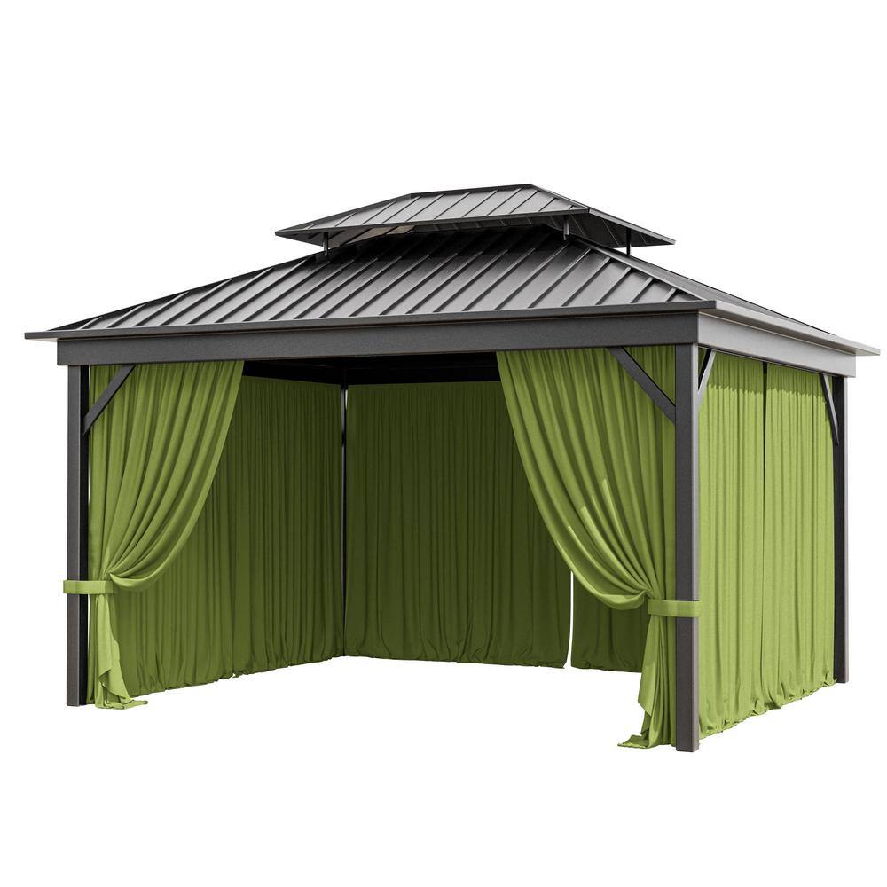 10 ft. x 12 ft. Universal Outdoor Privacy Curtains, Gazebo Replacement with Zipper Grass Green (4-Side Curtain Only) price history on PriceWatchPro