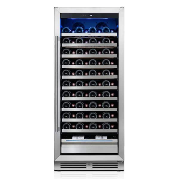 24 in. Single Zone 89-Bottle Wine Cooler Refrigerator Built-in /Freestanding in Stainless Steel (Right-Hinged)