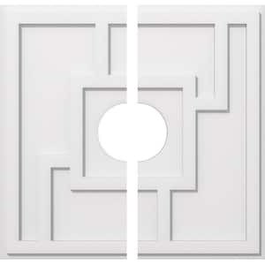 1 in. P X 9 in. C X 26 in. OD X 6 in. ID Knox Architectural Grade PVC Contemporary Ceiling Medallion, Two Piece