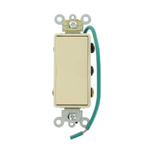 15 Amp Decora Plus Commercial Grade Double Pole Double-Throw Center-Off Maintained Contact Rocker Switch, Ivory