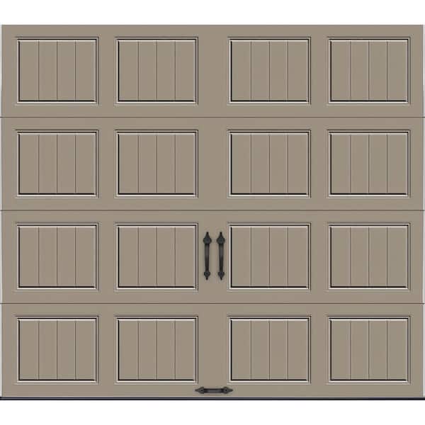 Clopay Gallery Collection 8 ft. x 7 ft. 18.4 R-Value Intellicore Insulated Solid Sandtone Garage Door