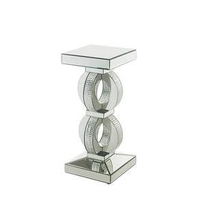 Ornat 12 in. Faux Square Diamonds 28 Square Wood End Table (1-Piece)