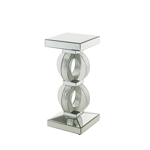 Acme Furniture Ornat 12 in. Faux Square Diamonds 28 Square Wood End Table (1-Piece)