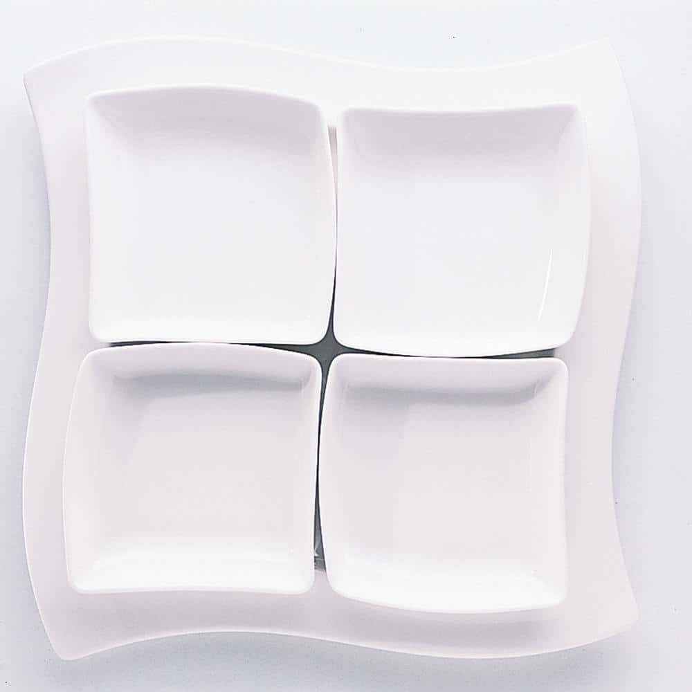 Elegant White Ceramic Square Snack Bowl for Everyday Elegance