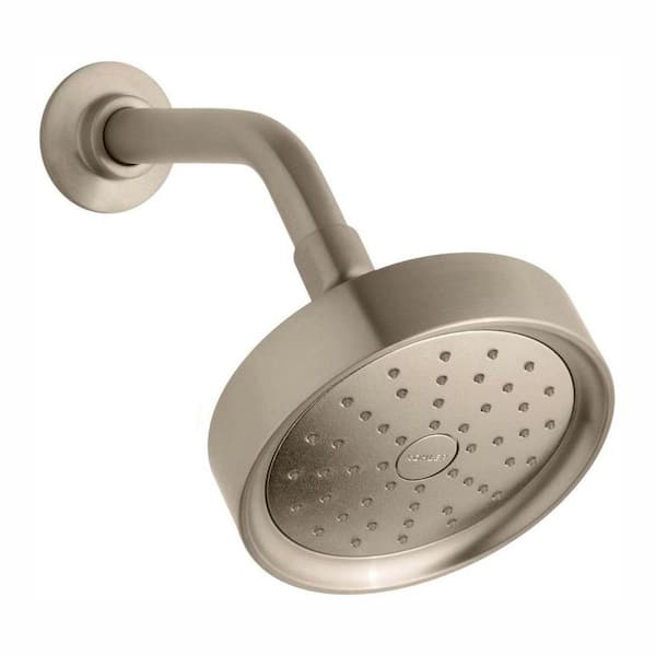 KOHLER Purist 1-Spray 5.5 in. Single Wall Mount Low Flow Fixed Shower Head in Vibrant Brushed Bronze