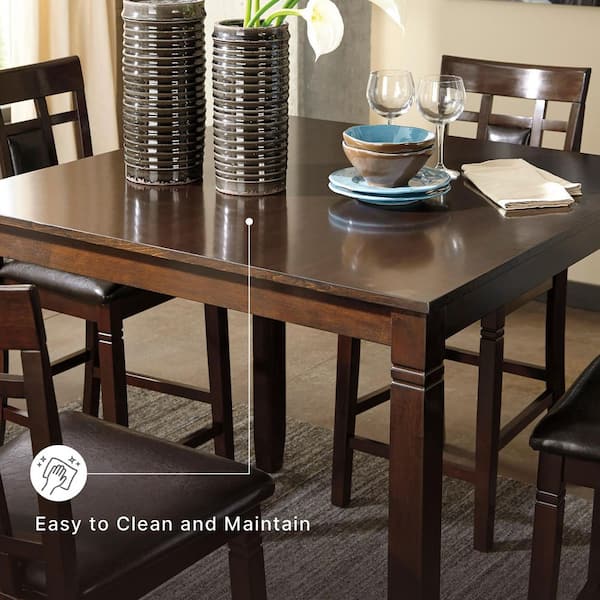 Signature DESIGN BY ASHLEY Bennox 5-Piece Square Brown Wood Top
