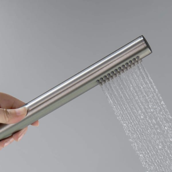 Circular 1-Spray Wall Mount Handheld Shower Head 1.75 GPM in Brushed Nickel