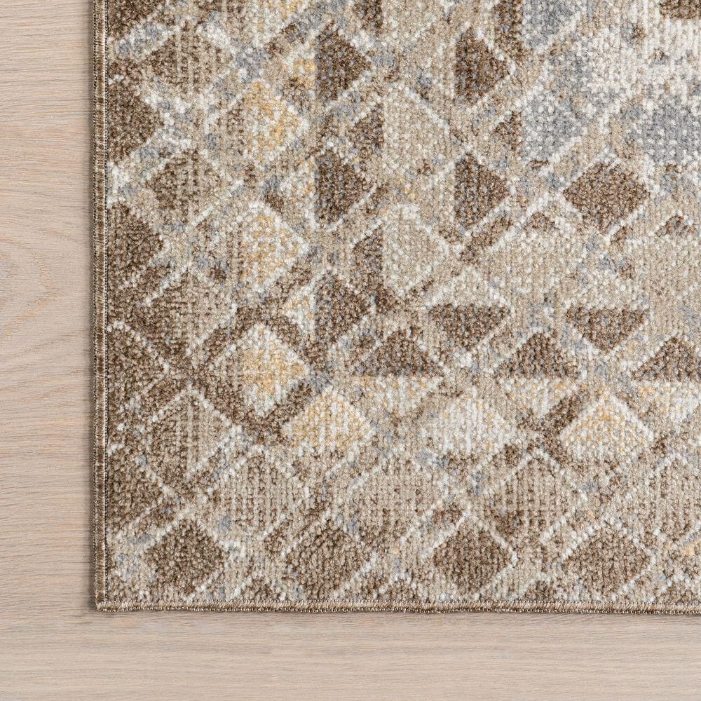Eco-Friendly Beige Bohemian 8' x 10' Machine Washable Area Rug