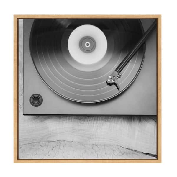 Kate and Laurel Sylvie "Vinyl Vibes" by Emiko and Mark Franzen of F2Images Framed Canvas Wall Art 24 in. x 24 in.