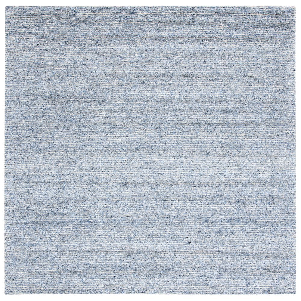 Handmade Blue Wool Square Tufted Accent Rug - 4'