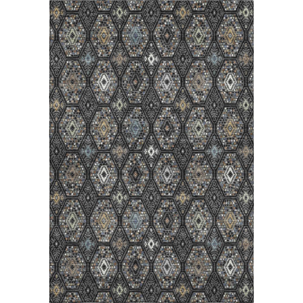 Mayfield Premium Machine Washable Abstract AMF2471 Black 8 ft. x 10 ft. Area Rug price history on PriceWatchPro