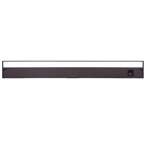30 in. Hardwired/Plug-in Bronze Finish Dimmable Integrated LED Adjustable White CCT Linkable Under Cabinet Light