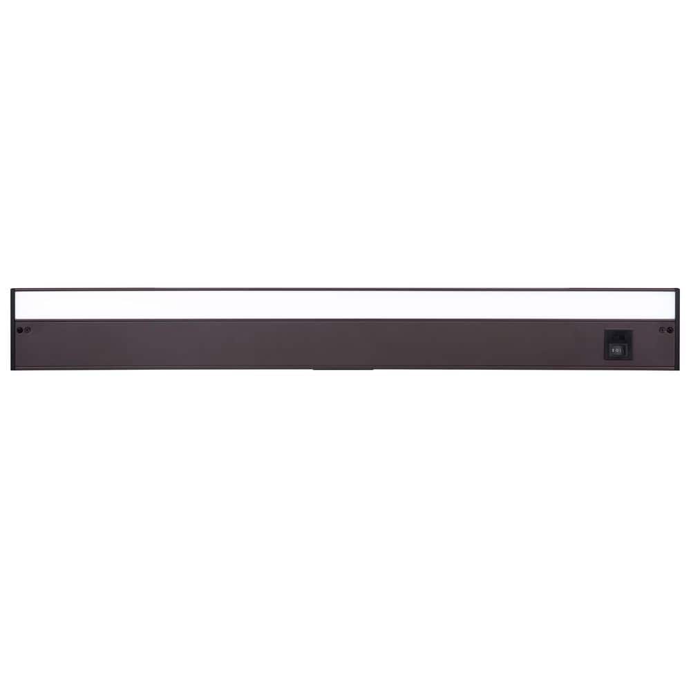 30 in. Hardwired/Plug-in Bronze Finish Dimmable Integrated LED Adjustable White CCT Linkable Under Cabinet Light