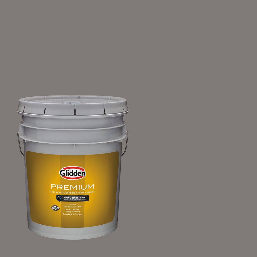 Glidden Premium 5 gal. PPG1007-6 Cool Charcoal Flat Exterior Latex