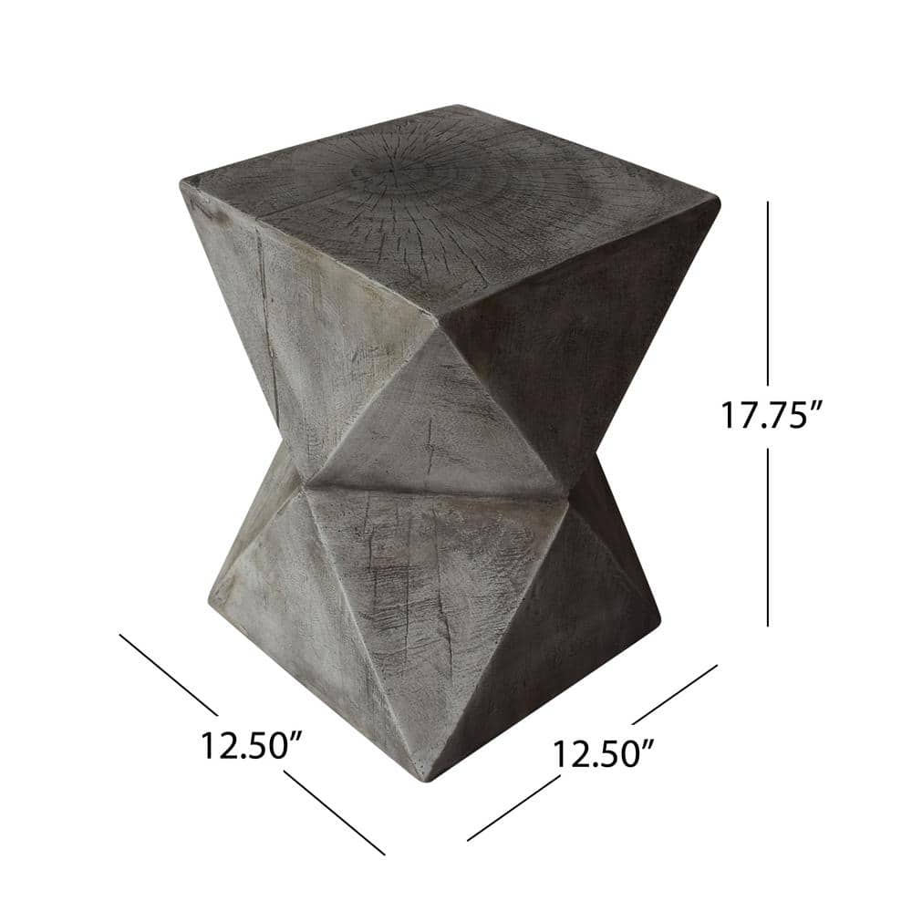 Twisting Edge Light Gray Concrete Modern Outdoor Accent Table