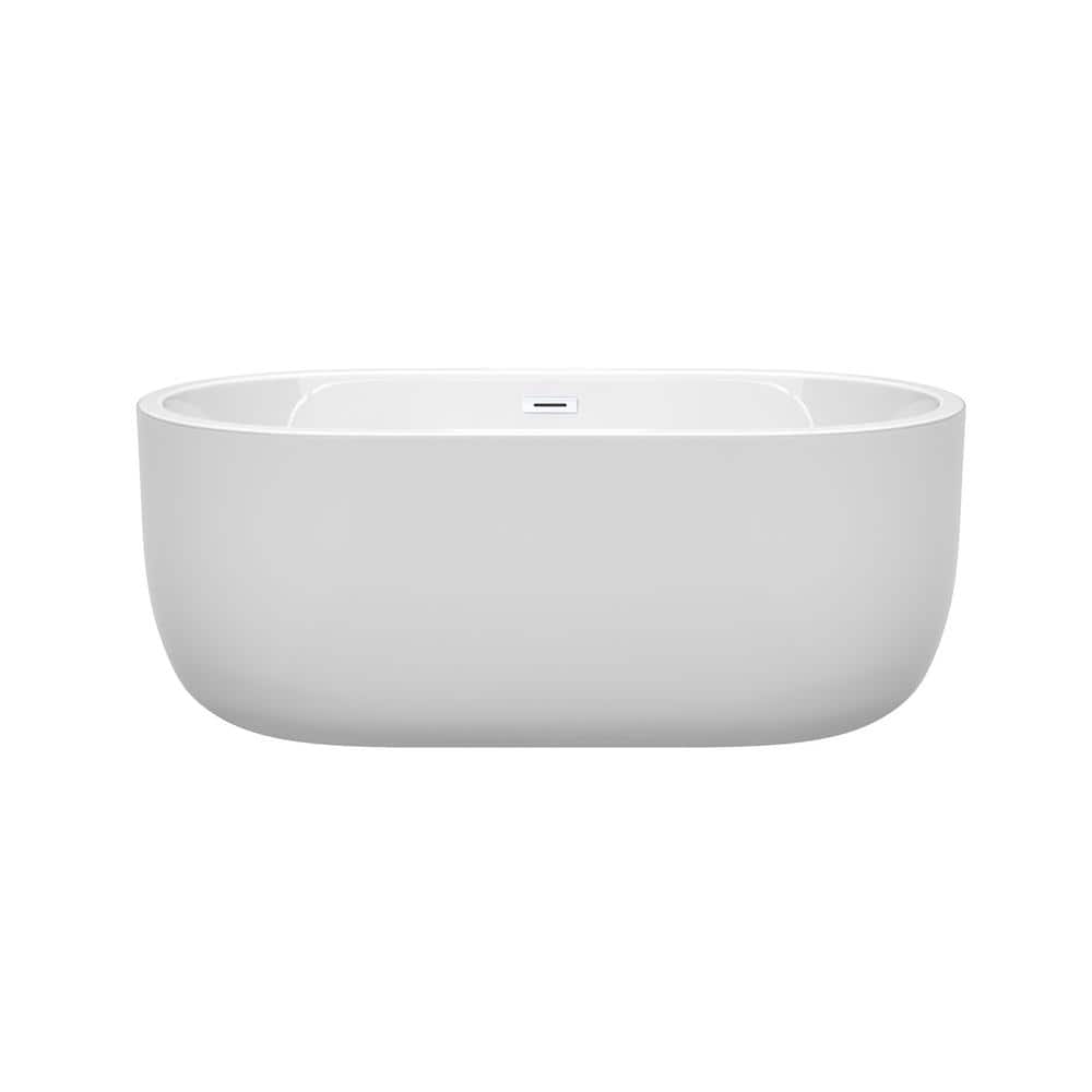 Juliette 60" Shiny White Acrylic Freestanding Bathtub