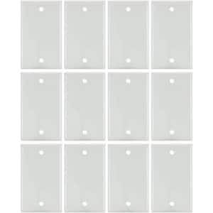 White 1-Gang Screw in Blank Wall Plate (12-Pack)