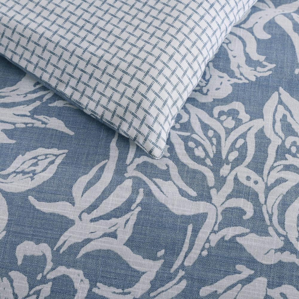 Twin Blue Mirage Cotton Reversible Comforter Set