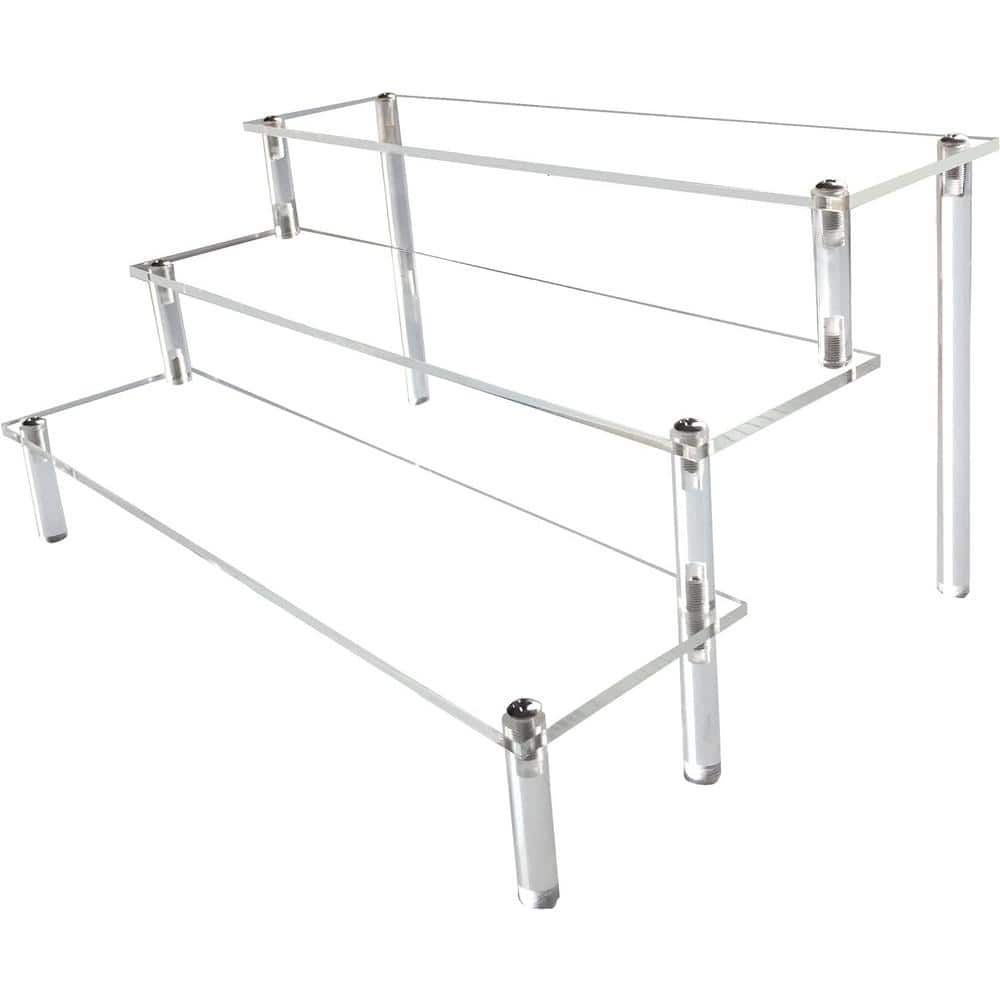 Clear Acrylic Display Risers Stand with 3 Shelves for Cologne Perfume Organizer, Tiered Cupcake, Figures Collectors price history on PriceWatchPro