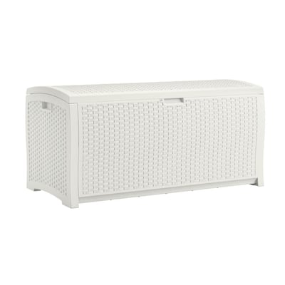 Hampton Bay 120 Gal. Grey Resin Wicker Outdoor Storage Deck Box with  Lockable Lid HBDB120G-GS - The Home Depot