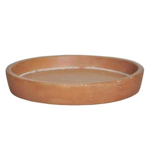 6.75 in. D White Washed Terra Cotta Composite Saucer