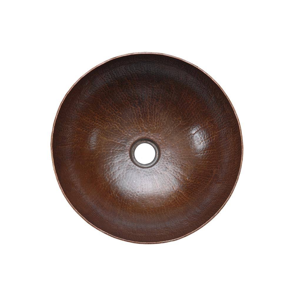 13" Hammered Copper Vessel Sink in Oil Rubbed Bronze