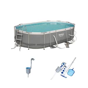 Steel Metal Above Ground Pool Set with Maintenance Kit and Surface Skimmer
